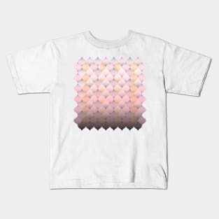 Fish scale pattern in warm peach and grey Kids T-Shirt